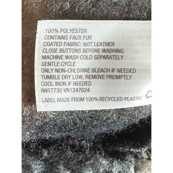 Knox Rose Women's XL Gray Plaid Faux Fur Overcoat Casual Coat - Picture 6 of 6